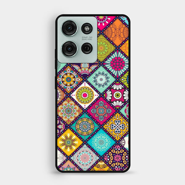 Motorola Moto G75 - Mandala Art Design - Premium Metal Printed Soft Bumper Shock Proof Case