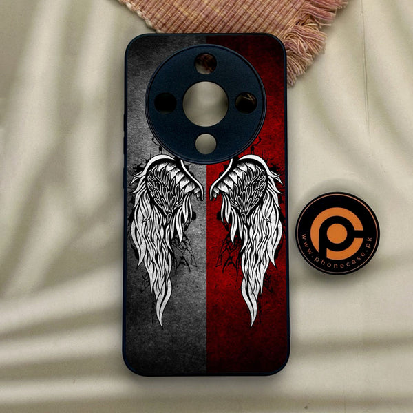 Honor x9d - Angel Wings Design 2 - Premium Metal Printed Soft Bumper Shock Proof Case