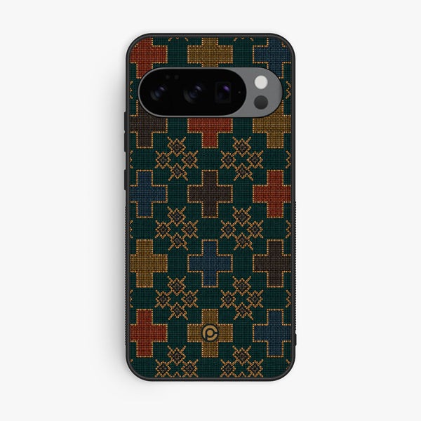 Google Pixel 9 Pro XL - Classic Weave Design 8 - Premium Metal Printed Soft Bumper Shock Proof Case