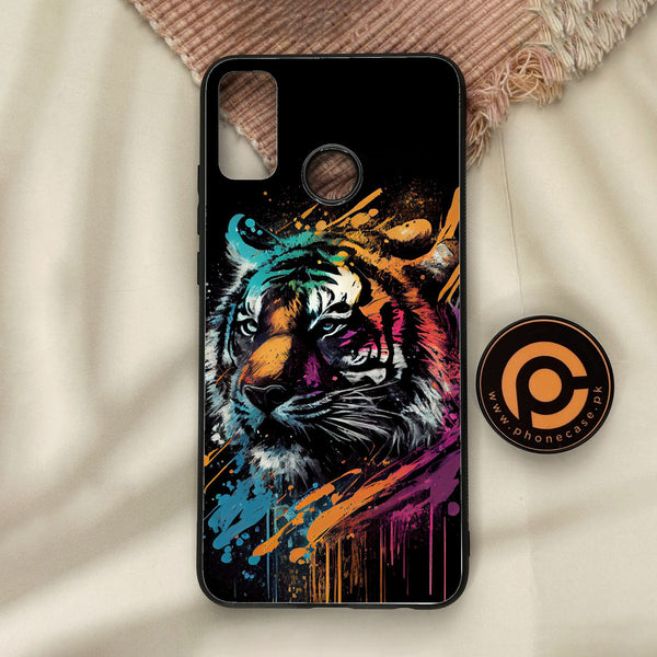 Honor 9X Lite - Tiger 2.0 Design 9 - Premium Metal Printed Soft Bumper Shock Proof Case