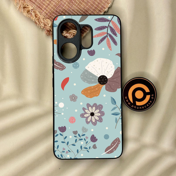 Vivo V60 - Floral Series Design 5 - Premium Metal Printed Soft Bumper Shock Proof Case