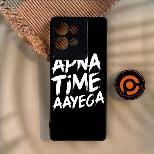 Motorola Edge 50 - Apna Time Ayega - Premium Metal Printed Soft Bumper Shock Proof Case