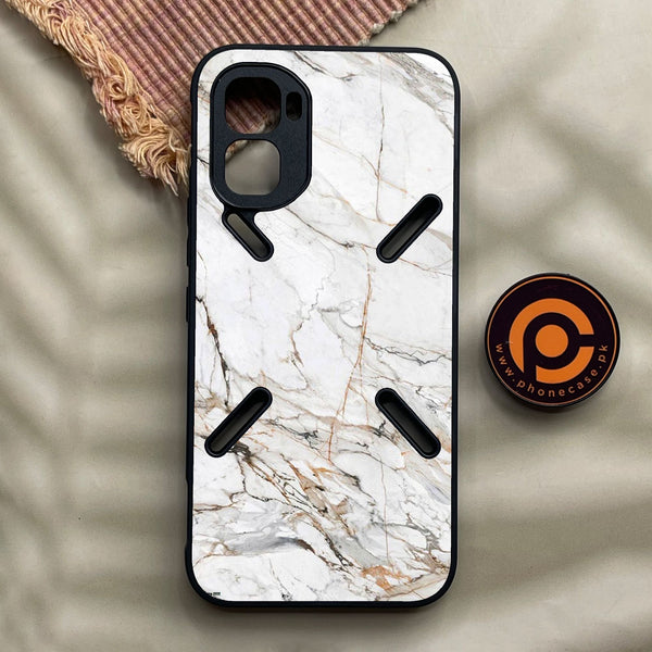 Infinix GT 50 Pro - White Design 6 - Premium Metal Printed Soft Bumper Shock Proof Case