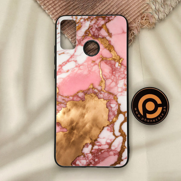 Honor 9X Lite - Pink Marble 2.0 Design 7 - Premium Metal Printed Soft Bumper Shock Proof Case