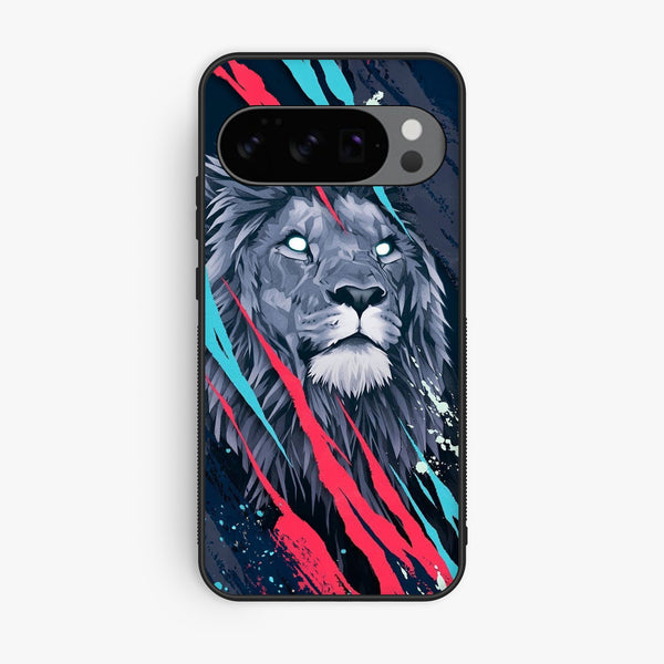 Google Pixel 10 Pro Abstract Animated Lion - Premium Metal Printed Soft Bumper Shock Proof Case