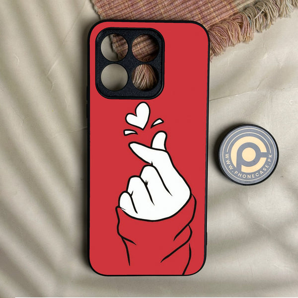 Honor X8b - Finger Heart Bts - Premium Metal Printed Soft Bumper Shock Proof Case