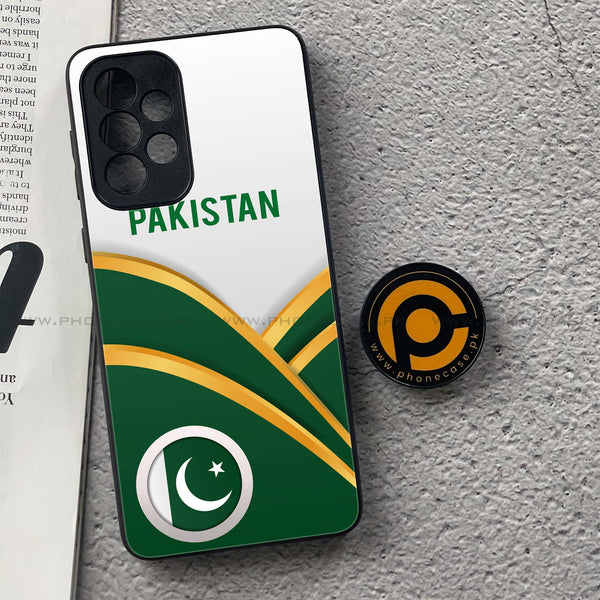 Samsung Galaxy A72 4G - Pakistani Flag Design 1  - Premium Printed Glass soft Bumper shock Proof Case  CS-32570