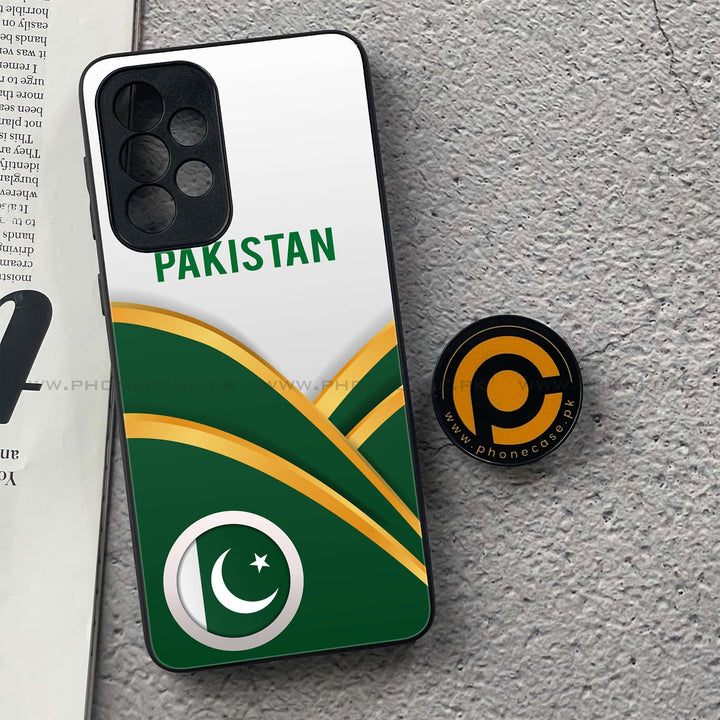 Samsung Galaxy A72 4G - Pakistani Flag Design 1  - Premium Printed Glass soft Bumper shock Proof Case  CS-32570