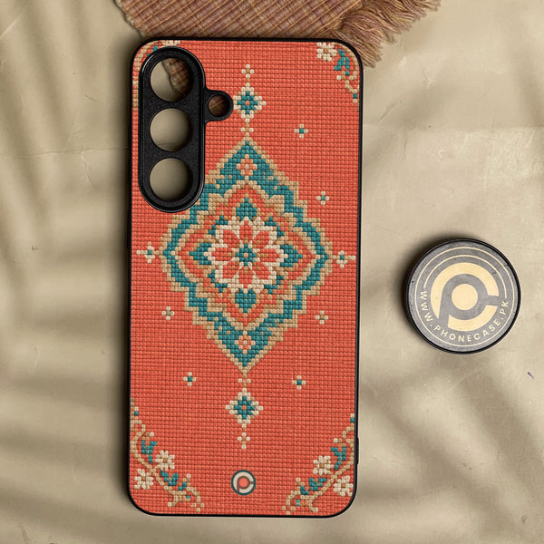 Samsung Galaxy S24 - Classic Weave Design 18 - Premium Metal Printed Soft Bumper Shock Proof Case