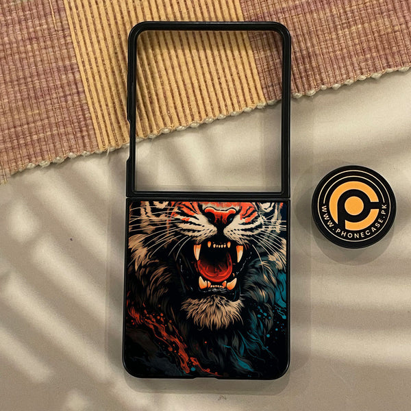 Samsung Galaxy Z Flip 8 - Tiger 2.0 Design 3 - Premium Metal Printed Soft Bumper Shock Proof Case