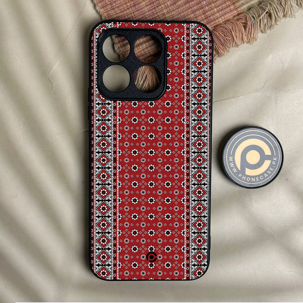 Honor X8b - Ajrak Design 12 - Premium Metal Printed Soft Bumper Shock Proof Case