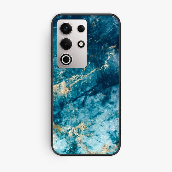 Itel S25 Ultra - Blue Marble Design 4 - Premium Metal Printed Soft Bumper Shock Proof Case