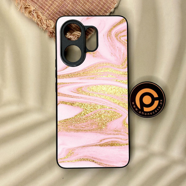 Vivo V60 - Pink Design 10 - Premium Metal Printed Soft Bumper Shock Proof Case