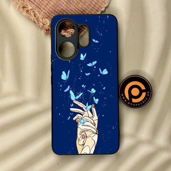 Vivo V60 - Butterflies Design 2 - Premium Metal Printed Soft Bumper Shock Proof Case
