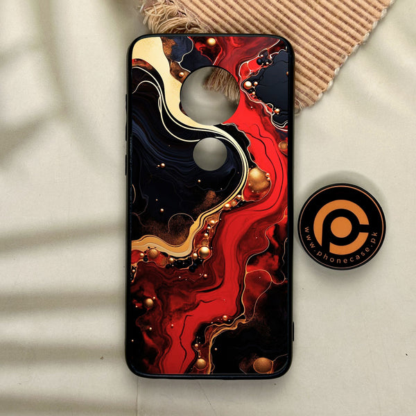 Motorola Moto G7 - Red Gold Marble - Premium Metal Printed Soft Bumper Shock Proof Case