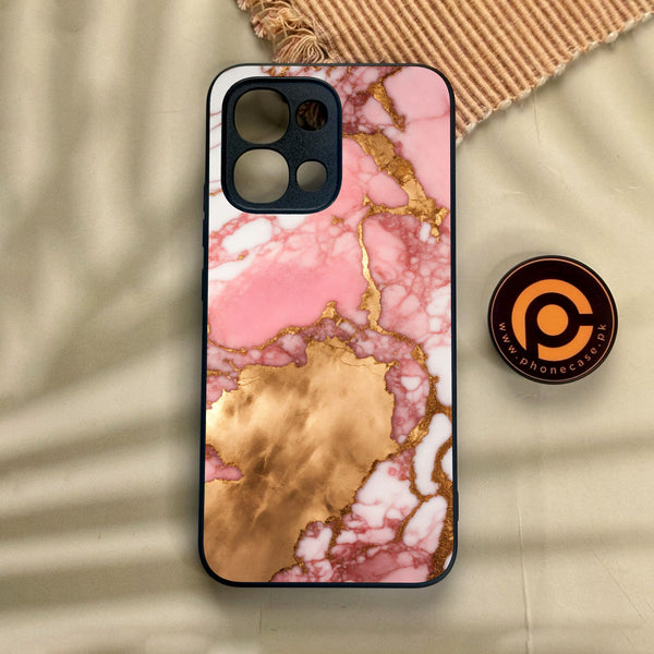 Oppo A6 Pro - Pink Marble 2.0 Design 7 - Premium Metal Printed Soft Bumper Shock Proof Case