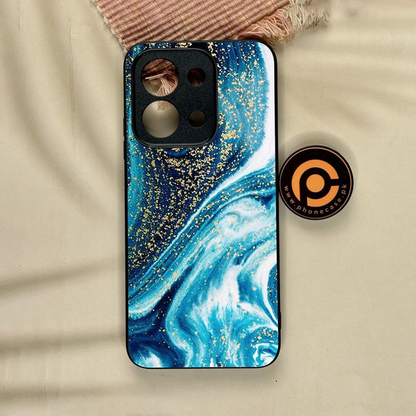 Xiaomi Redmi 15C - Blue Marble Design 5 - Premium Metal Printed Soft Bumper Shock Proof Case