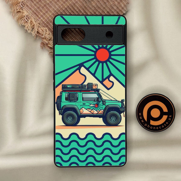 Google Pixel 6a - Suzuki Jimny Design - Premium Metal Printed Soft Bumper Shock Proof Case