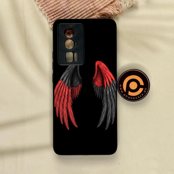 Xiaomi Redmi K60 Pro - Angel Wings Design 7 - Premium Metal Printed Soft Bumper Shock Proof Case