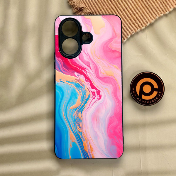 Vivo V60 Lite  - Pink Marble 2.0 Design 3 - Premium Metal Printed Soft Bumper Shock Proof Case