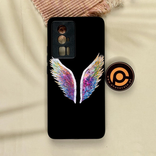 Xiaomi Redmi K60 Pro - Angel Wings Design 3 - Premium Metal Printed Soft Bumper Shock Proof Case