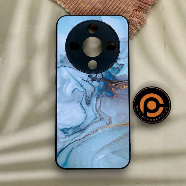 Honor x9d - Blue Marble Design 1 - Premium Metal Printed Soft Bumper Shock Proof Case