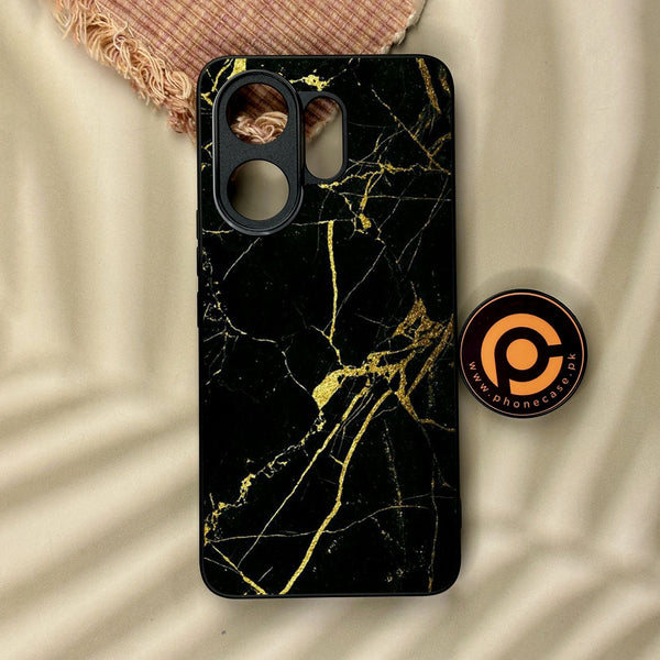 Vivo V60 - Black Marble Design 3 - Premium Metal Printed Soft Bumper Shock Proof Case