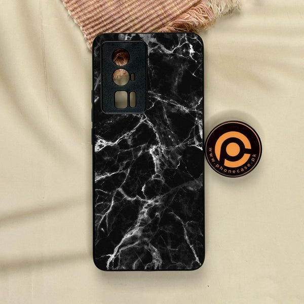 Xiaomi Redmi K60 Pro - Black Marble Design 4 - Premium Metal Printed Soft Bumper Shock Proof Case