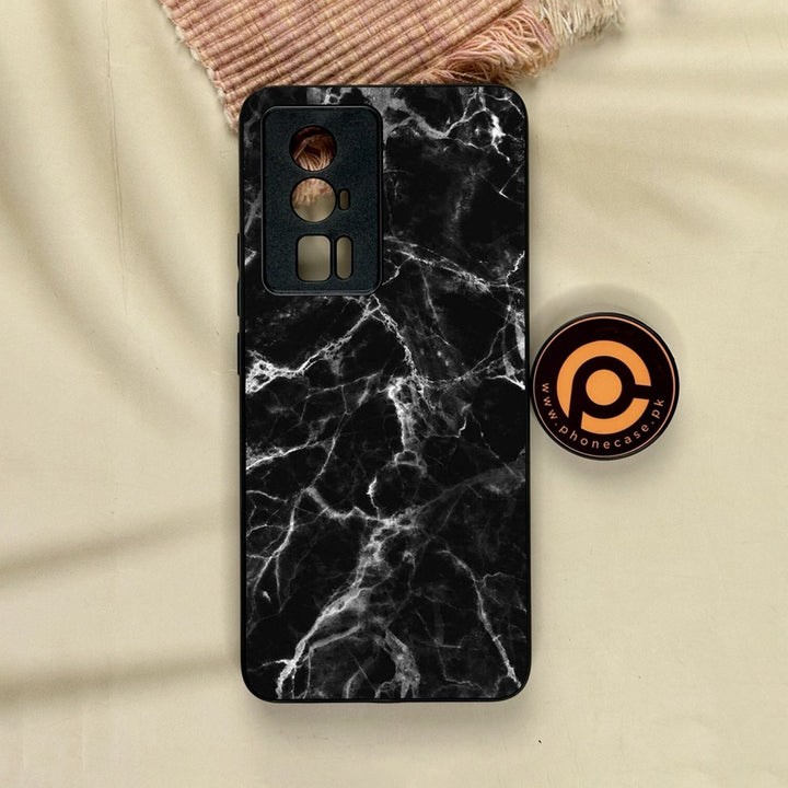 Xiaomi Redmi K60 Pro - Black Marble Design 4 - Premium Metal Printed Soft Bumper Shock Proof Case