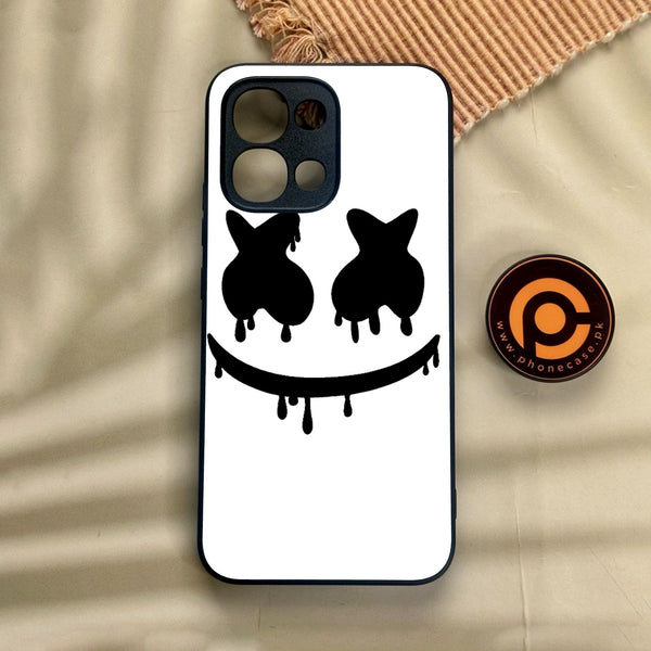 Oppo A6 Pro - Marshmello Face - Premium Metal Printed Soft Bumper Shock Proof Case