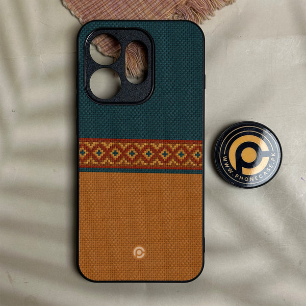 Oppo Reno 16 - Classic Weave Design 4 - Premium Metal Printed Soft Bumper Shock Proof Case
