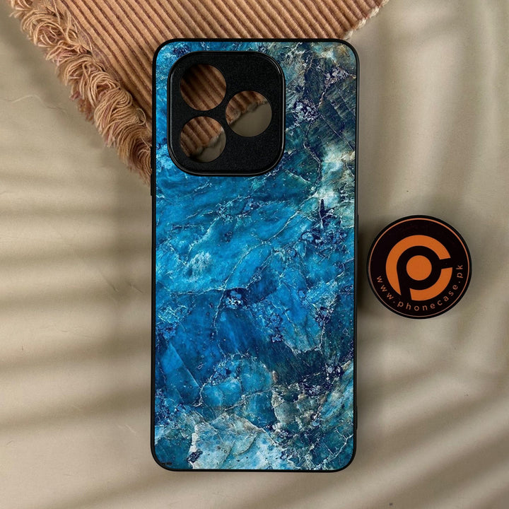 Honor X8d - Blue Marble Design 10 - Premium Metal Printed Soft Bumper Shock Proof Case