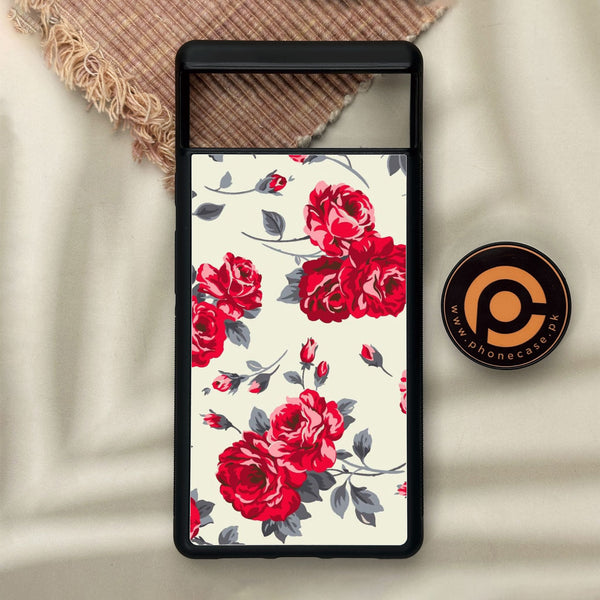 Google Pixel 6 - Floral Series Design 8 - Premium Metal Printed Soft Bumper Shock Proof Case
