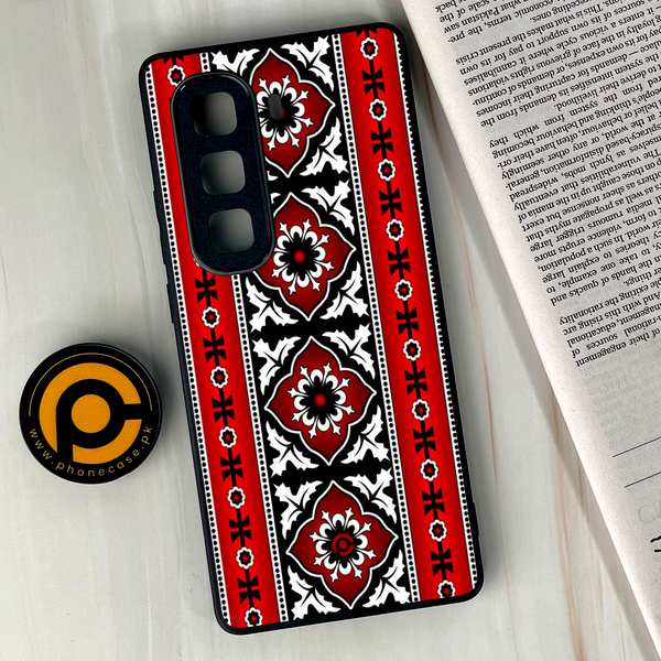 Infinix Hot 50 Pro -  Ajrak Design 1  - Premium Metal  Printed soft Bumper shock Proof Case CS-36814