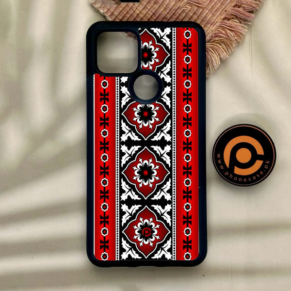 Google Pixel 4a 5G - Ajrak Design 1 - Premium Metal Printed Soft Bumper Shock Proof Case