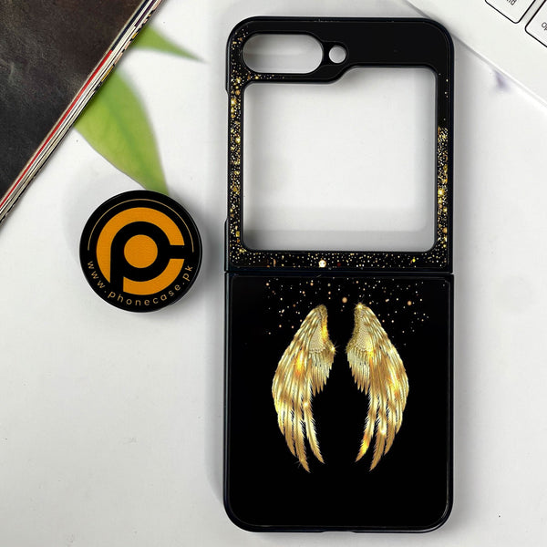 Galaxy Z Flip 7 - Angel Wings Series - Premium Metal Printed soft Bumper shock Proof Case