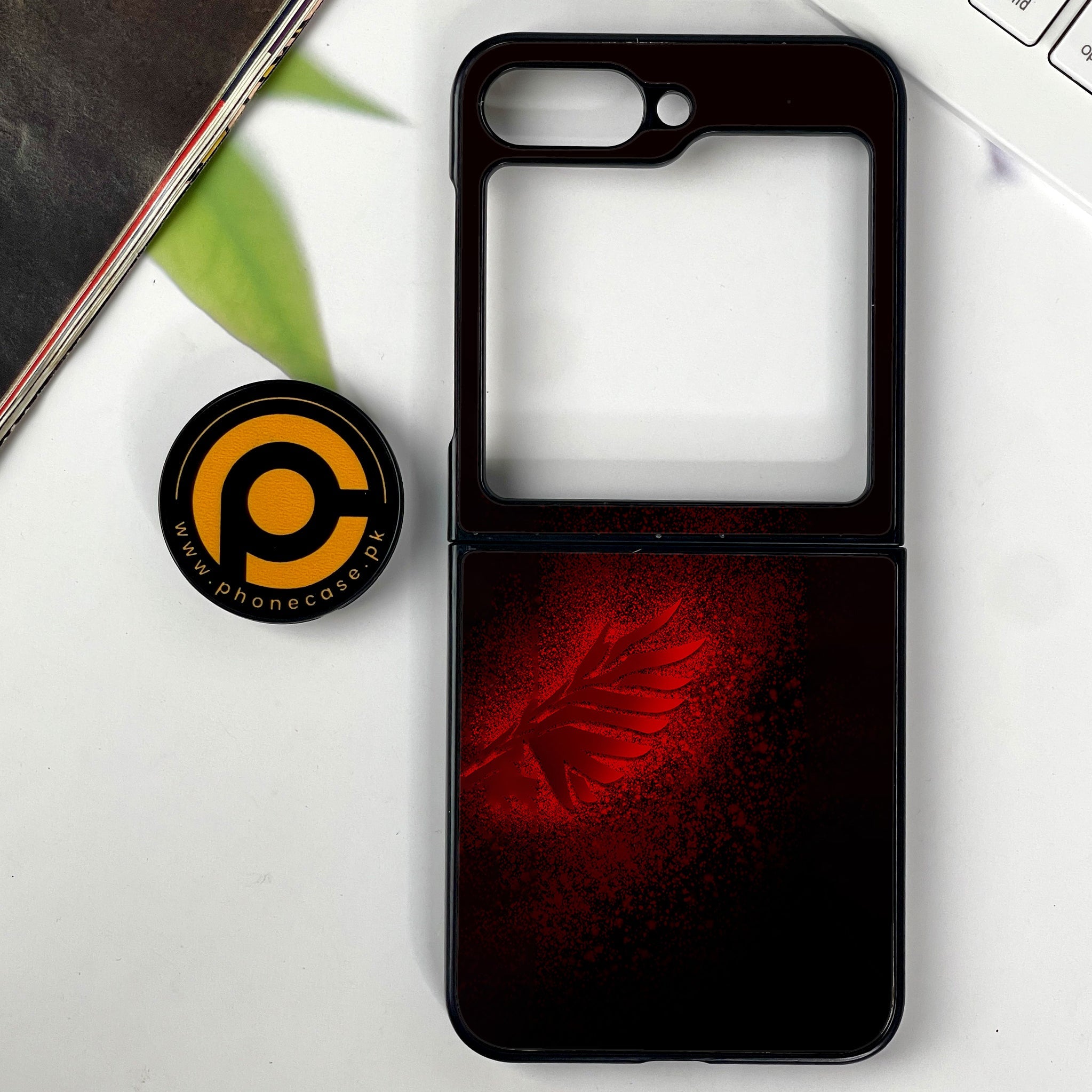 Galaxy Z Flip 7 - Angel Wings 2.0 Series - Premium Metal Printed soft Bumper shock Proof Case