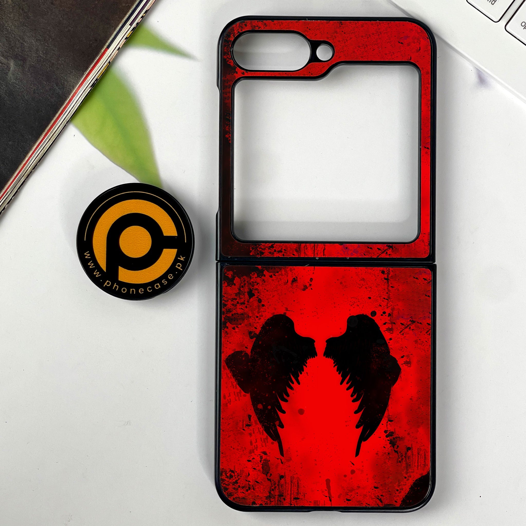 Galaxy Z Flip 7 - Angel Wings 2.0 Series - Premium Metal Printed soft Bumper shock Proof Case