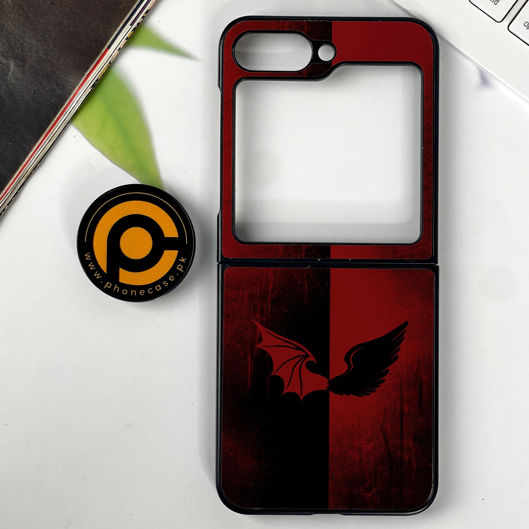 Galaxy Z Flip 7 - Angel Wings 2.0 Series - Premium Metal Printed soft Bumper shock Proof Case