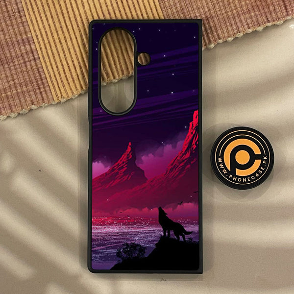 Samsung Galaxy Z Fold 8 - Wolf Design 7 - Premium Metal Printed Soft Bumper Shock Proof Case