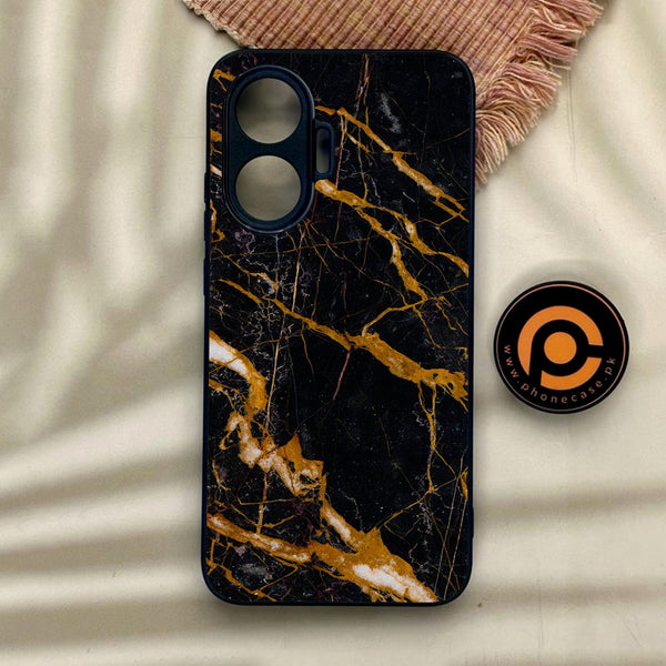 Xiaomi Redmi Turbo 4 Pro - Golden Black Marble - Premium Metal Printed Soft Bumper Shock Proof Case