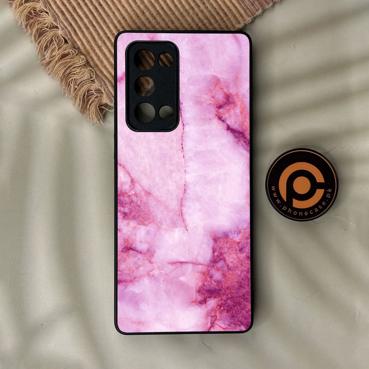 Oppo Reno 6 Pro Plus - Pink Design 5 - Premium Metal Printed Soft Bumper Shock Proof Case