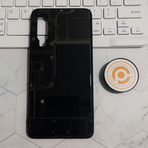 Huawei P30 - Schematics Design 9  - Premium Printed Glass Case  CS-25639