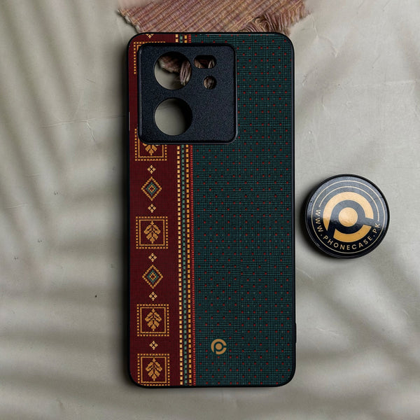 Redmi K60 Ultra - Classic Weave Design 11 - Premium Metal Printed Soft Bumper Shock Proof Case