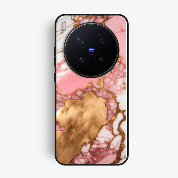 Vivo X300 Pro - Pink Marble 2.0 Design 7 - Premium Metal Printed Soft Bumper Shock Proof Case