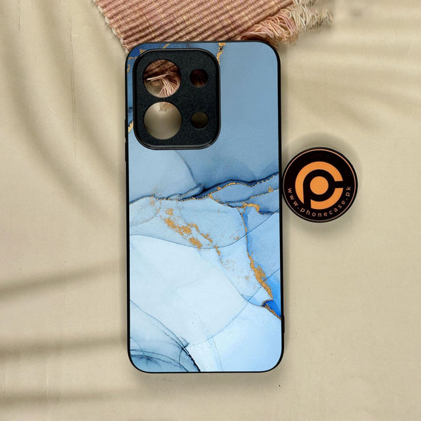 Xiaomi Redmi 15C - Blue Marble Design 8 - Premium Metal Printed Soft Bumper Shock Proof Case