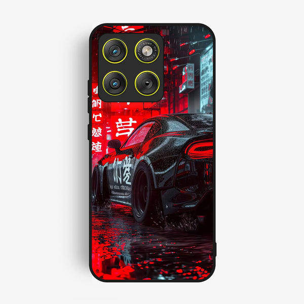 Motorola Edge 70 - Tokyo Dark Night Racing Car - Premium Metal Printed Soft Bumper Shock Proof Case