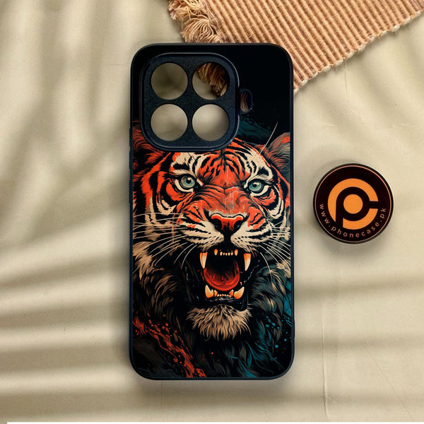 Xiaomi 15T Pro - Tiger 2.0 Design 3 - Premium Metal Printed Soft Bumper Shock Proof Case