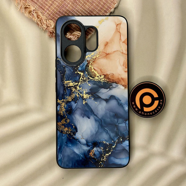 Vivo V60 - Blue Marble Design 9 - Premium Metal Printed Soft Bumper Shock Proof Case