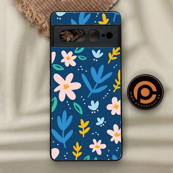 Google Pixel 7 Pro - Colorful Flowers - Premium Metal Printed Soft Bumper Shock Proof Case